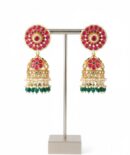 Ruby Kundan Jhumka Earrings